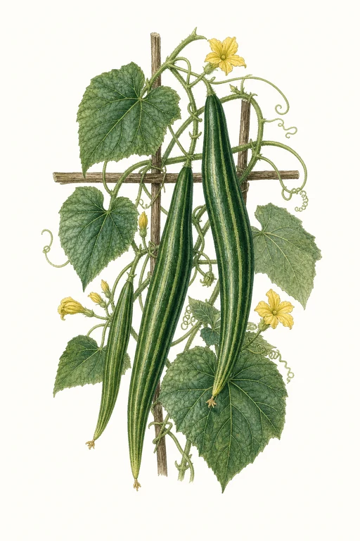 Botanical illustration of Armenian Cucumber