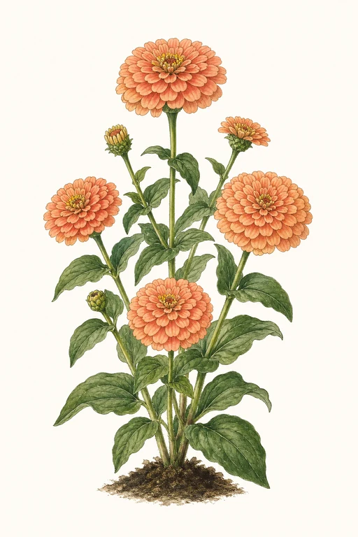 Botanical illustration of Zinderella Peach