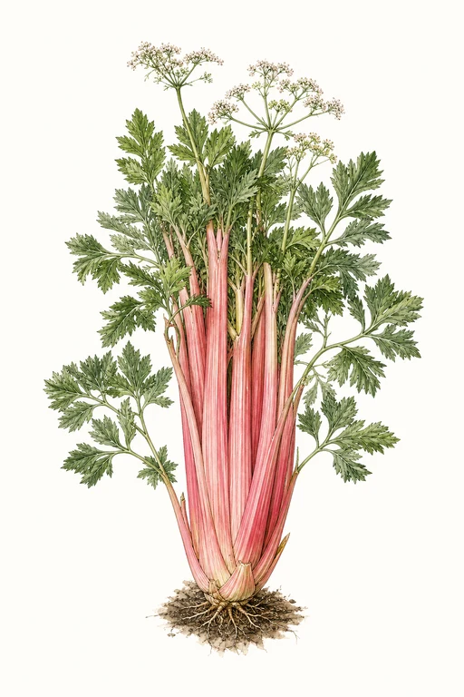 Botanical illustration of Pink Celery