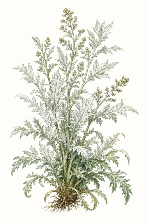 Botanical illustration of White Mugwort