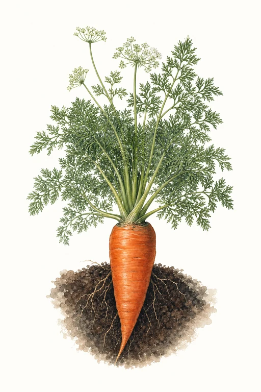 Botanical illustration of Bolero Carrot