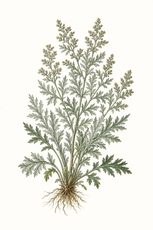 Botanical illustration of Common Mugwort