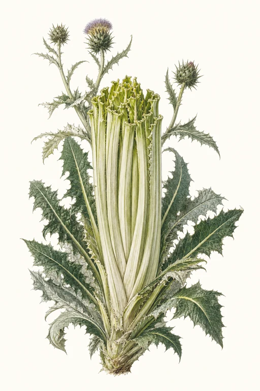 Botanical illustration of Cynara cardunculus