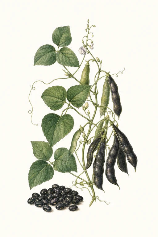 Botanical illustration of Black Turtle