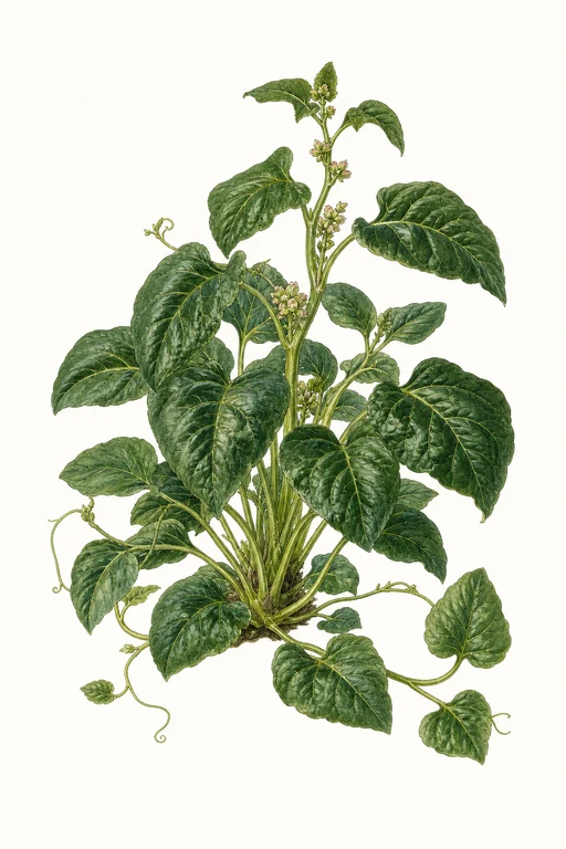 Botanical illustration of Green Calaloo