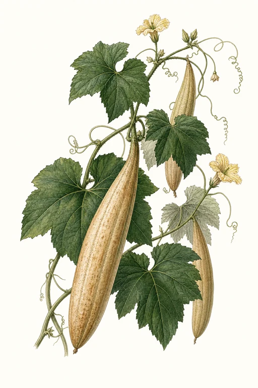 Botanical illustration of Luffa