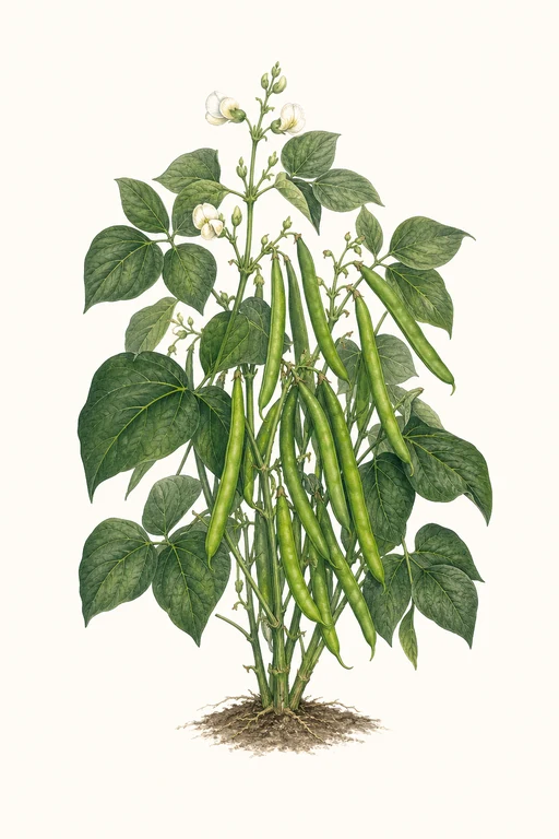 Botanical illustration of Kentucky Wonder Bush