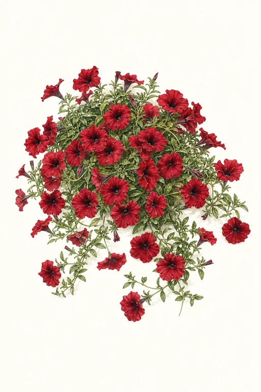 Botanical illustration of Tidal Wave Red Velour