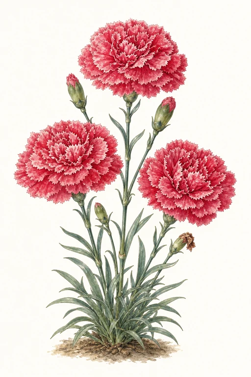 Botanical illustration of Giant Chabaud Enfant De Nice