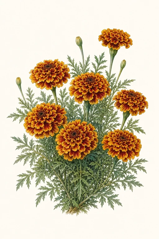 Botanical illustration of French Brocade