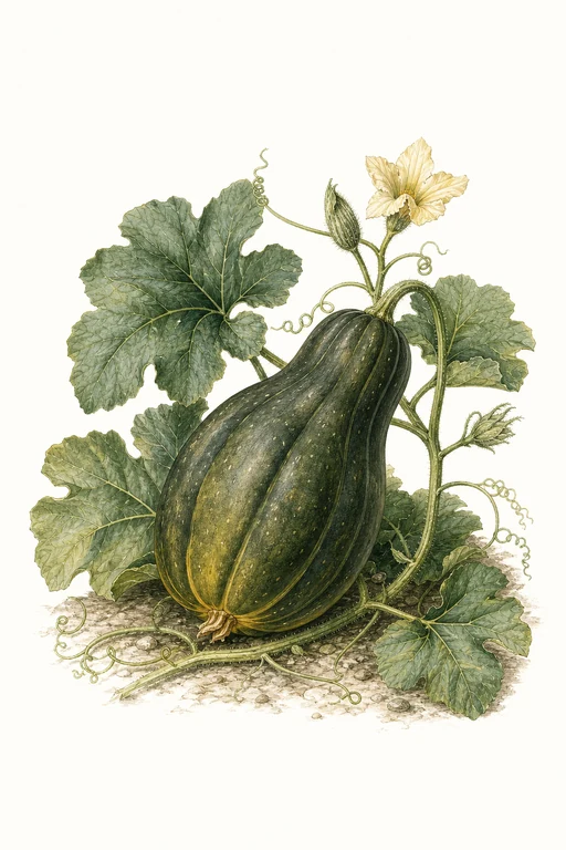 Botanical illustration of Tahitian Melon