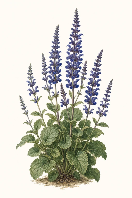 Botanical illustration of Twilight Blue