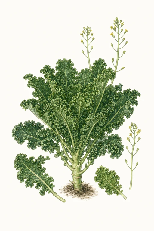 Botanical illustration of Green Curled