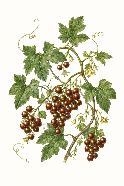 Botanical illustration of Brown Berry