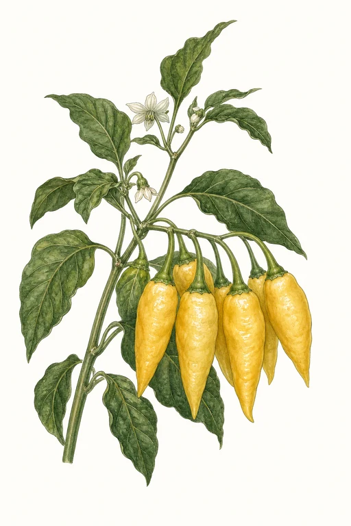 Botanical illustration of Wenk's Yellow Hots