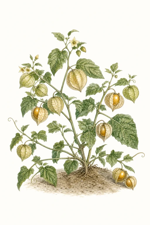 Botanical illustration of Husk Tomato