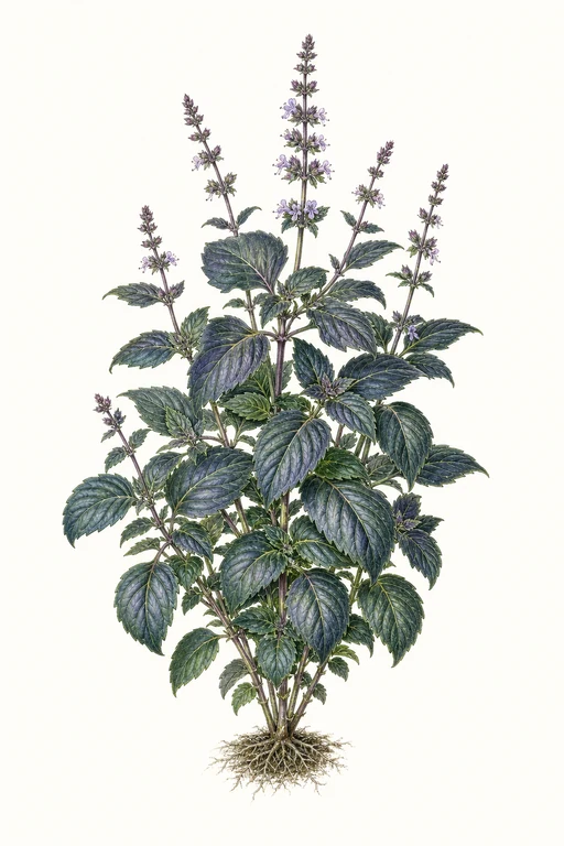 Botanical illustration of Blue Spice Basil