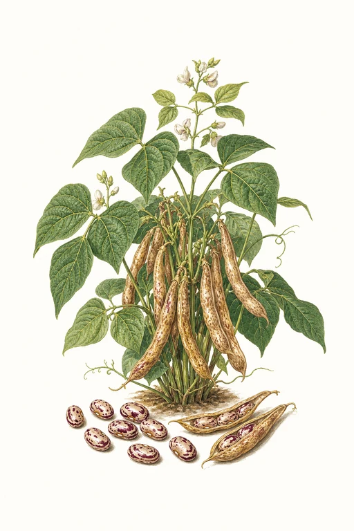 Botanical illustration of Borlotto Supremo Nano