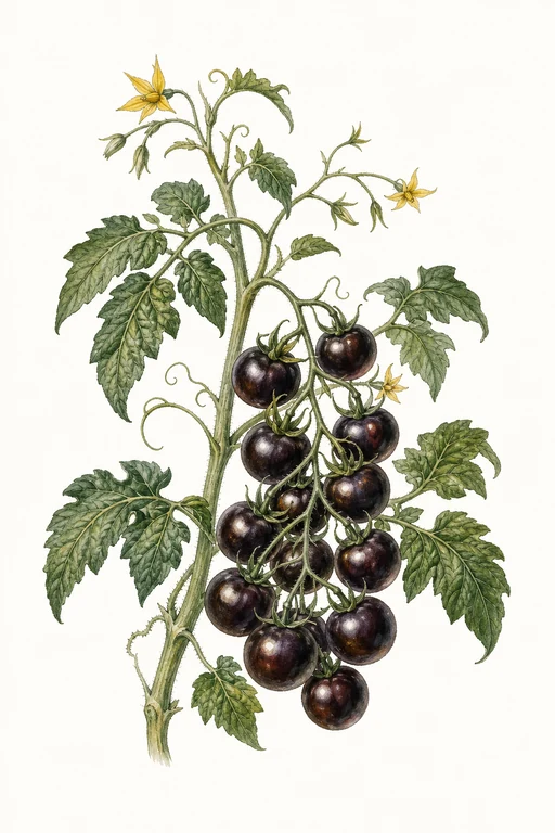 Botanical illustration of Black Vernissage