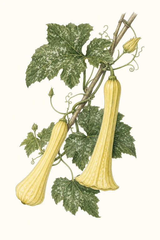Botanical illustration of Tromboncino Rampicante