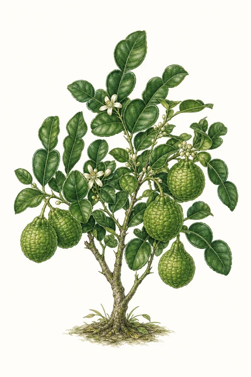 Botanical illustration of Thai Lime