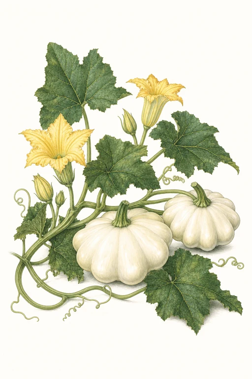 Botanical illustration of White Scallop