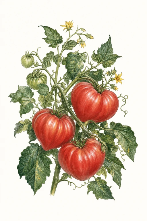 Botanical illustration of Brandywine Red