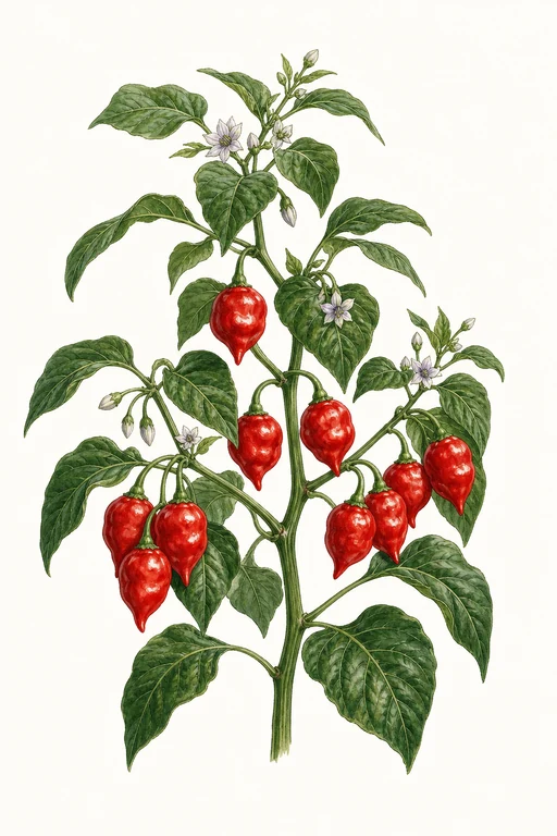 Botanical illustration of Red Fatalii
