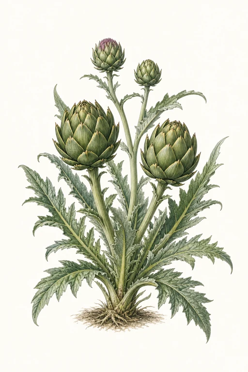 Botanical illustration of Cynara scolymus