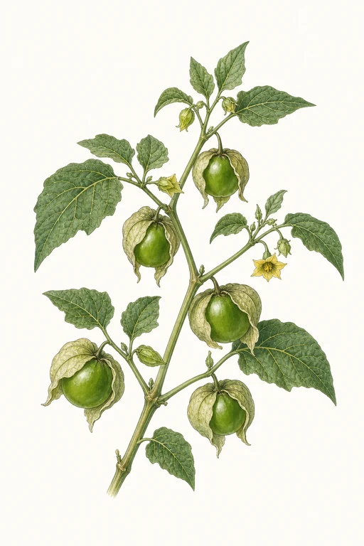 Botanical illustration of Tamayo Verde