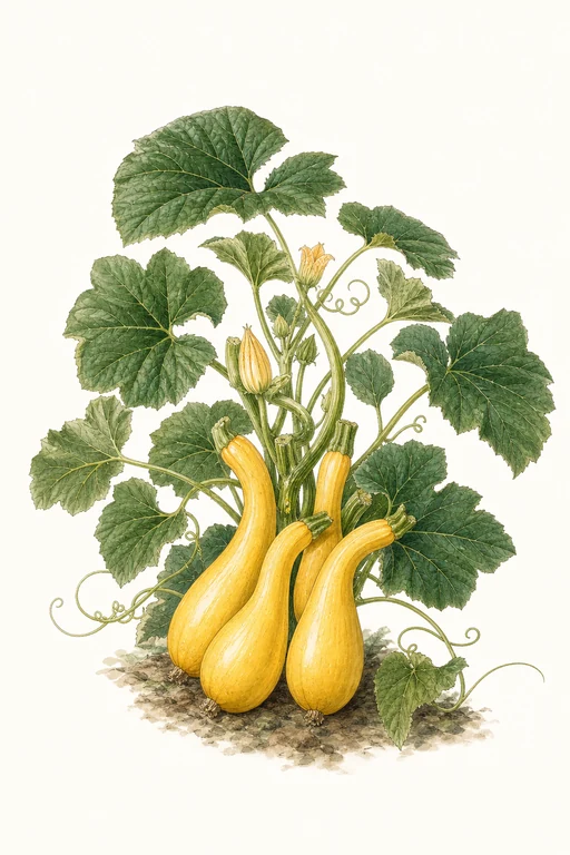 Botanical illustration of Early Prolific Straightneck