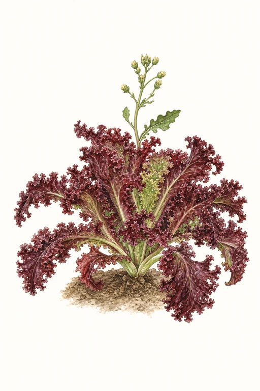 Botanical illustration of Lollo Rossa Sanquine