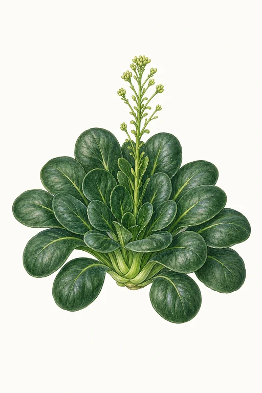 Botanical illustration of Tatsoi