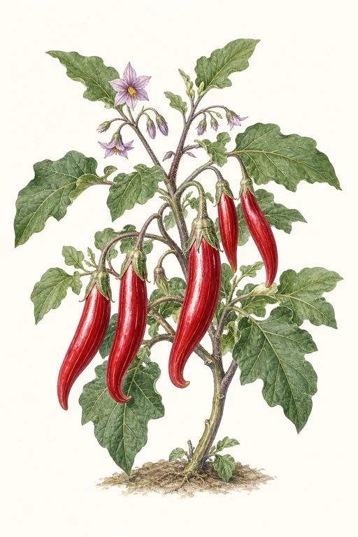 Botanical illustration of Thai Red