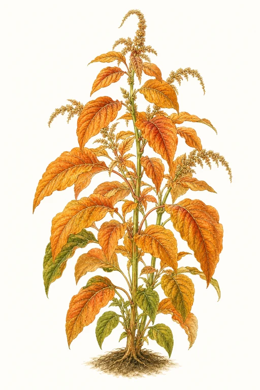 Botanical illustration of Orange Giant Amaranth