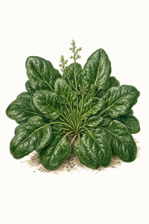 Botanical illustration of F1 Spinach