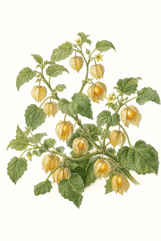 Botanical illustration of Husk Cherry de Jalisco