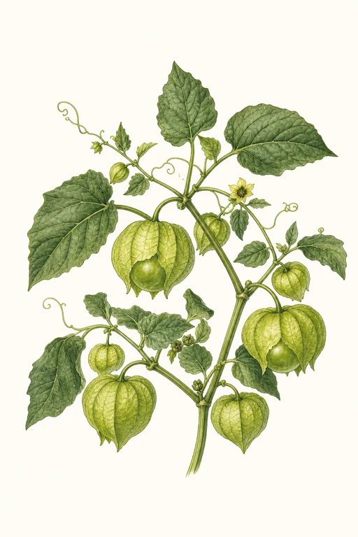 Botanical illustration of Tomatillo