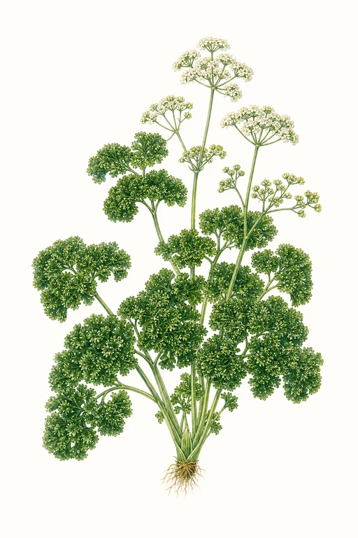 Botanical illustration of Triple Curled