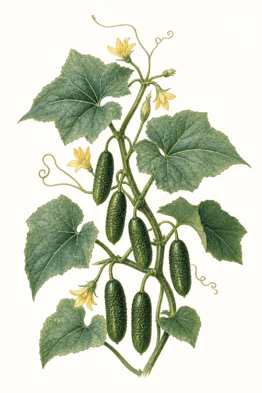 Botanical illustration of Parisian Gherkin
