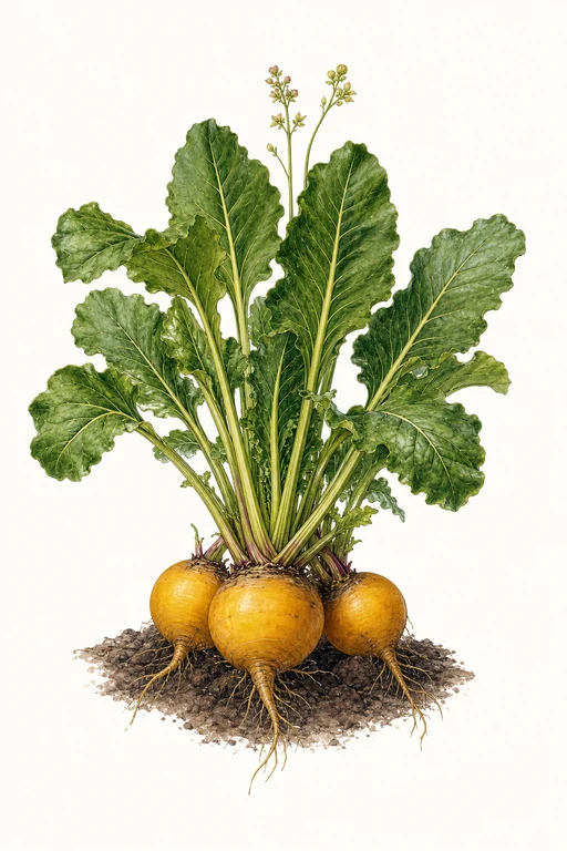 Botanical illustration of Golden Beet