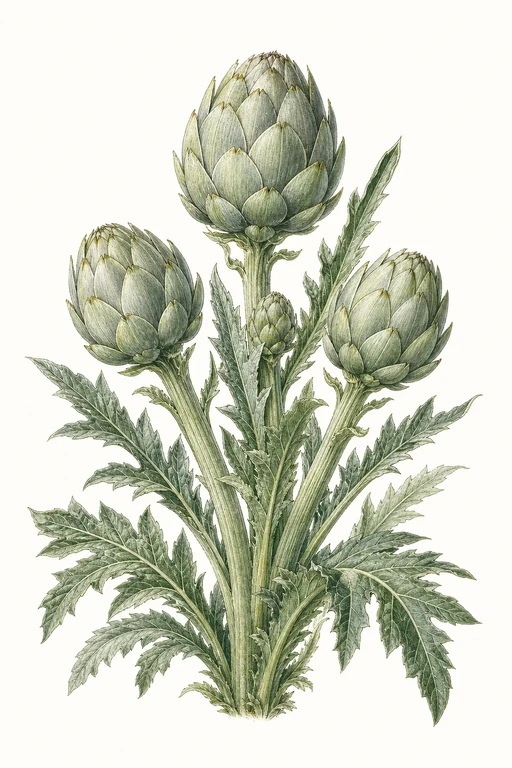 Botanical illustration of Artichoke