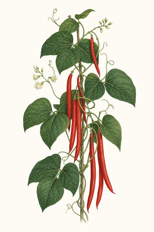 Botanical illustration of Scarlet Emperor