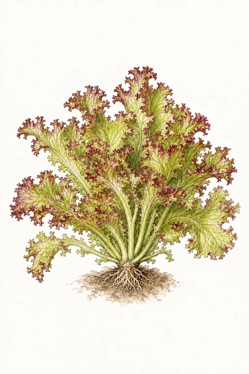 Botanical illustration of Lollo Rossa Bionda