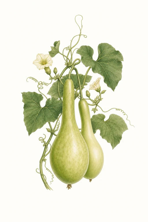 Botanical illustration of Italian Edible Gourd