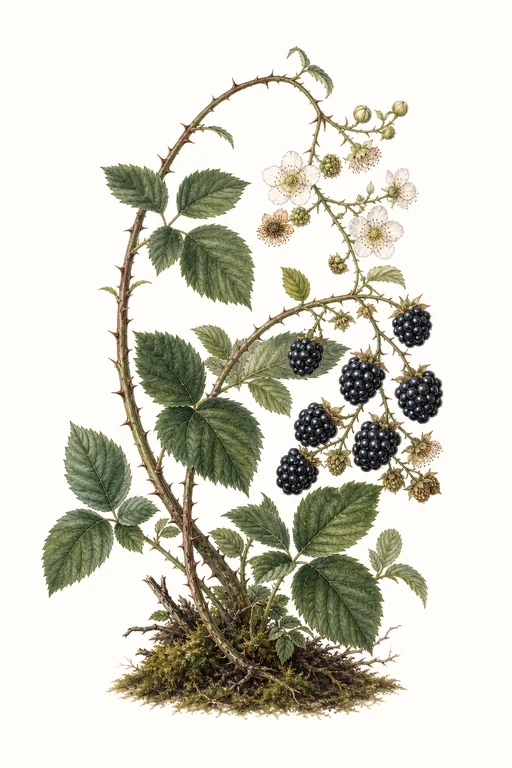 Botanical illustration of Blackberry