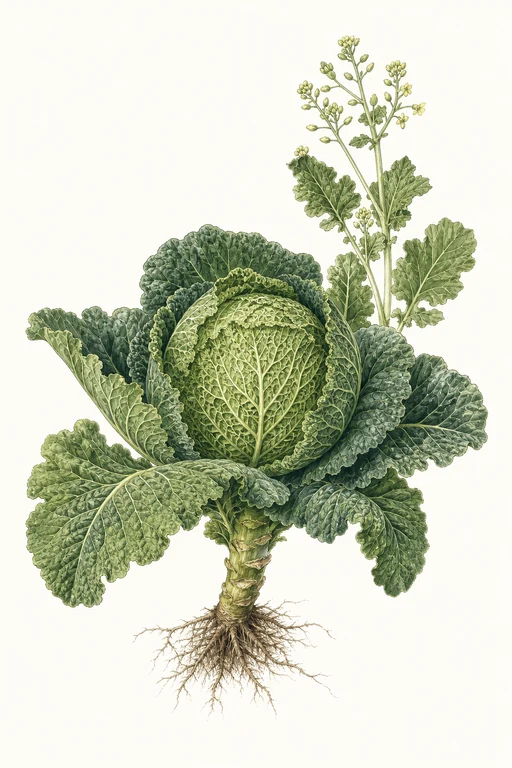 Botanical illustration of Des Vertus Savoy