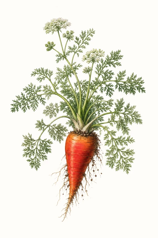 Botanical illustration of Chantenay Red Core