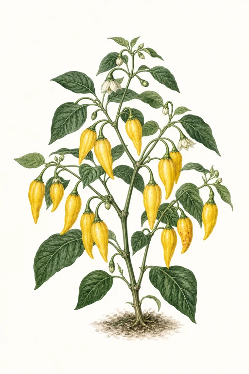 Botanical illustration of Aji Golden