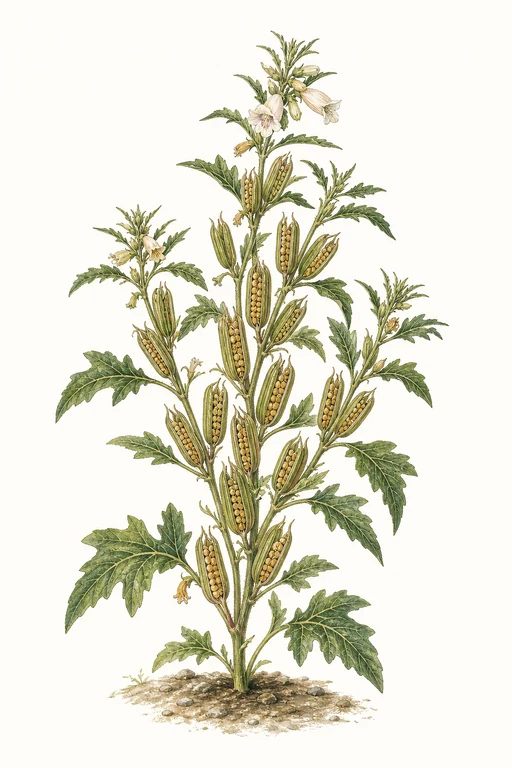 Botanical illustration of Sesame